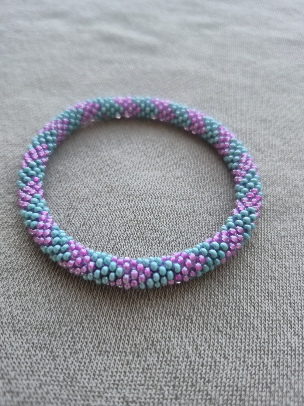 Handcrafted Beaded Bracelet in Turquoise and Lavender